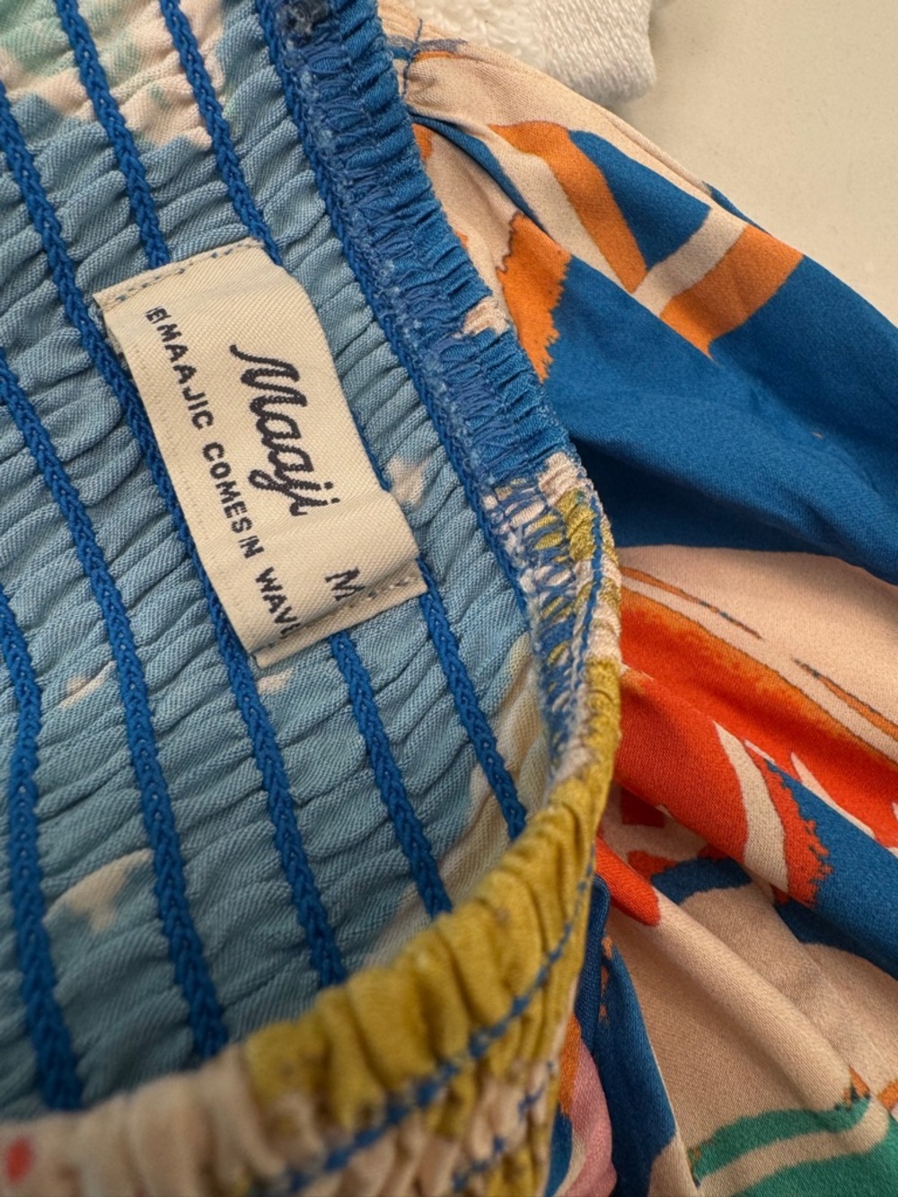 MAAJI Tropical Bliss Tropi Short Dress Blue Tropical Print V-Neck Mini Dress M - Picture 12 of 14